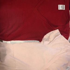 PINK red and light pink v neck bundle